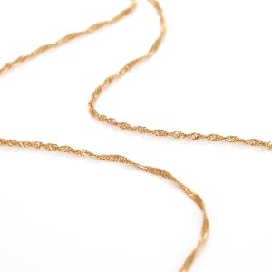 Chow Sang Sang 周生生 Machinery Chain 18K Gold Plain Chain Necklace 03818N