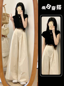 Summer Fashionable Elegant High-Rising Unique Beautiful Small Size Stylish Set Complete New 2025 Polyester Fiber round Neck Short Sleeve