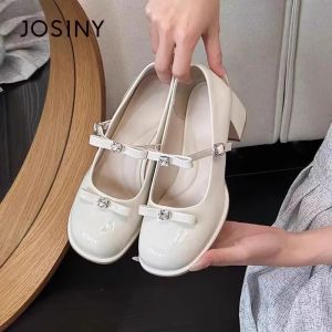 Josiny | Red Wedding Pumps Mary Jane Style Womens Shoes