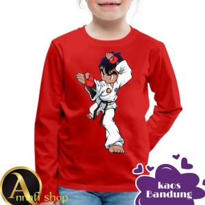 kaos anak atasan lengan panjang Taekwondo Usia 2-10 thn