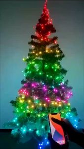 Dây đèn Led hạt mộc kiệt Fairy Light thích ứng dụng chạy trốn cảm nhạc 16 triệu màu trang trí Lễ Tết ngoài trời aRGB