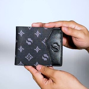 Shigetsu Signature ARIDA Monogram Leather Wallet for men Card Holder Short Bifold Wallet gift 8083