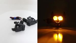 KEVANLY | Motorcycle Led Turn Signals Bulls Head Style Directional Flowing Indicators Rear Tail Brake Signal Light Motorcycle DRL Lamp