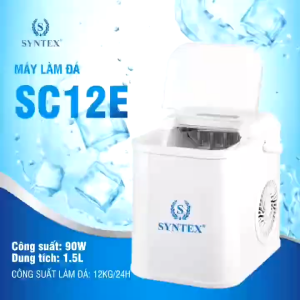 Máy làm đá SYNTEX SC12E nhỏ gọn làm đá nhanh công suất làm đá 12kg/24h bảo hành 12 tháng