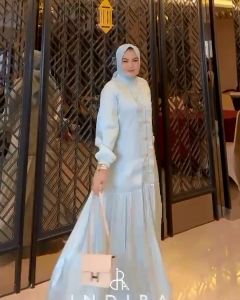 BISA COD - BEST SELLER Indira Dress Bahan Santorini Shimer / Gamis Wanita Terbaru 2023 Modern Lebaran / Gamis Kondangan Wanita / Fashion Wanita Muslim Remaja / Dress Muslim Pesta / Dress Wanita Terbaru 2023