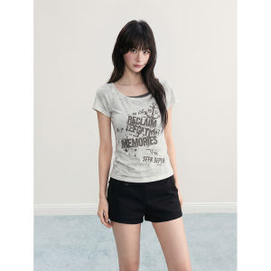 ARCG | Faux Two-piece Design Fitted Short T-shirt