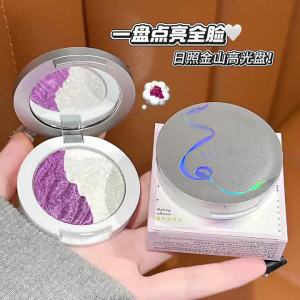 3 Colors Two-tone Glittering highlighter Pressed Powder Pearlescent Smooth Delicate High-Gloss Soft Mashed Potatoesand Texture