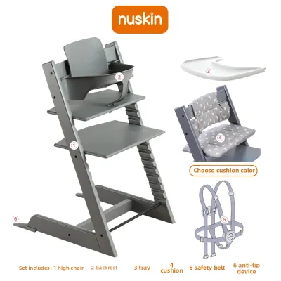 Nuskin | Baby Feeding Chair Learning Chair with Seat Pad and Safety Belt