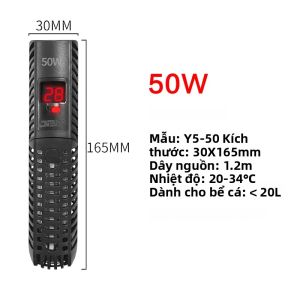 500W Chìm Bể Cá Có Màn Hình LCD Hiển Thị Kỹ Thuật Số Bình Giữ Nhiệt Cho Cá Nước Làm Nóng Thanh Kiểm Soát Nhiệt Độ Không Đổi 220V