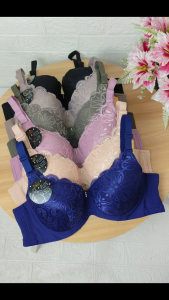 Bra Cup D Brukat tally 3299 Ukuran 38-44 Pakai Kawat Kait 4 Busa tipis/Bra Jumbo Cup Besar Bra Cup D Tally Brukat/Renda