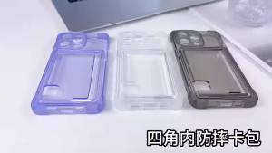 Ốp Lưng iPhone 15 Pro Max 14 Plus 13 12 11 Có Khe Đựng Thẻ Bảo Vệ Camera Trong Suốt Kiểu Ví Dành Cho Nam Nữ Phụ Kiện Điện Thoại