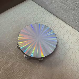 8/10 Inch Wooden Radiant Tambourine Handbell Hand Drum Double Row Metal Jingle Bells Percussion