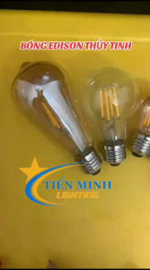 Bóng đèn trang trí edison A60/ST64/G45/C35 4W ánh sáng vàng (SHINY) bóng thủy tinh