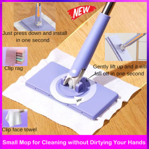 ⭐️【Local warehouse+COD】⭐Hands-Free Cleaning Mop For Floor/Window 360°Rotation Mini Mop For Wet Wipes Household Kitchen Cleaning Tool