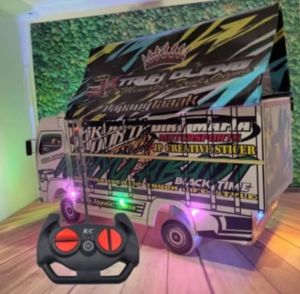 PROMOO MAINAN ANAK TRUK OLENG KAYU WAHYU ABADI putih DI LENGKAPI  LAMPU TERPAL DAN REMOTE CONTROL TERLARIS
