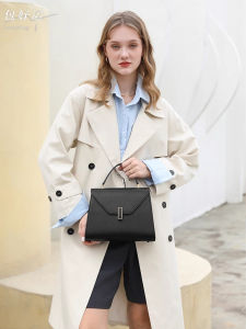 Roses Story Ladies 2025 New Genuine Leather Kelly Bag Handbag Shoulder Bag Stylish British Style Square Shape Medium Size