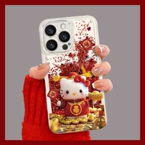 Gold Sandflow Cat And Treasure Box Phone Case for Apple 16 iPhone 15/14 pro Womens Style Huawei Mate70 pro Honor Xiaomi Reno13/S19