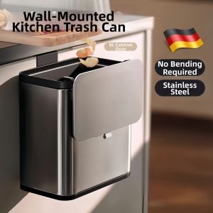 LIKE | Hands-Free Wall-Mounted Trash Can Stainless Steel
