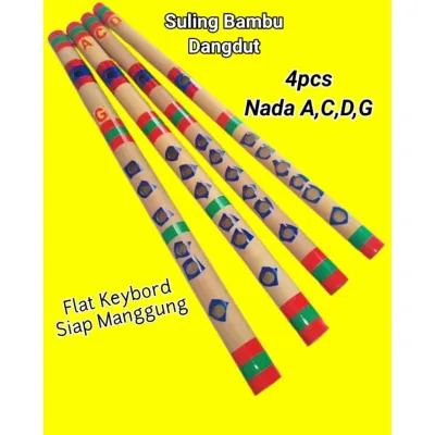 4pcs Suling dangdut nada GACD Seruling bambu