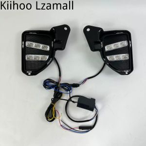 2Pcs LED 12V ABS Car Fog Lamp DRL Daytime Running Light for Toyota Hiace 2014 2015 2016 2017 2018 with Turn Signal