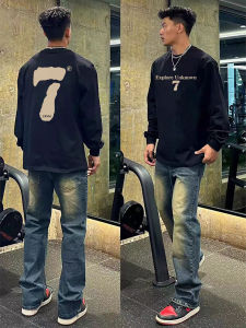 Áo Thun Dài Tay Cotton Phong Cách Mỹ Rộng Rãi Mùa Xuân Thu Áo Nỉ Mỏng Cho Thanh Thiếu Niên Trung Niên Thường Ngày