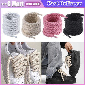 2PCS 120cm Heavy Duty Cotton Braided Twisted Rope Shoelaces for Men Women Low Top Canvas Sneakers Laces Strings