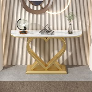 High-End Entry Lux Entrance Cabinet Door to Door Console Tables Living Room Wall Minimalist Modern Console Narrow Table Stone Plate