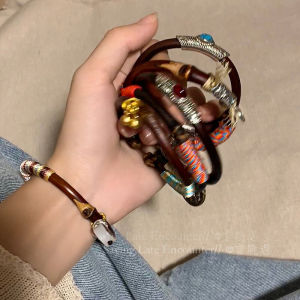 Natural Chicken Blood Vine Handcrafted Rope Bracelet Womens New Chinese Ethnic Style Lightweight Luxury Open Hand Jewelry