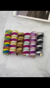 Ikat Rambut Korea Model Kabel Warna Warni Kuncir Kepang Elastis Phone Cord Flower Hair Tie AHD005