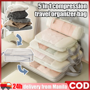 3/5 Pcs Set Compression Travel Organizer Bag Compression Luggage Organizer Set for Clothes Large Capacity Packing Cubes Travel Suitcase Travel Essentials for Carry on Travel Accessories Luggage Organizer Bag