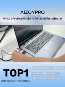 Aizoypro 7-in-1 USB Hub Docking Station with HDMI USB 3.0 SD/TF Card Reader and Fast Charging - New
