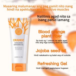 GMEELAN Orange Exfoliating Gel for Face Whitening 50g Facial Body Scrub Deep Clean Blackhead Removal