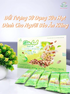 Sữa hạt giảm cân - Sữa hạt dành cho người béo ăn kiêng Hồng Hoa Organic hỗ trợ giảm cân an toàn hộp 900g/36 gói
