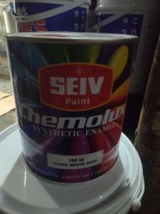 Seiv paint cat besi Hitam putih doff 1 kg chemolux synthetic enamel