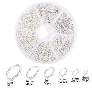 1box 4/5/6/8/10/12mm Metal Jump Rings Double Loops Split Rings Connectors For Jewelry Making DIY Necklace Bracelet Keychain