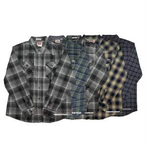 เสื้อลายสก๊อตแขนยาวสุ่มแบรนด์ เสื้อเชิ้ตวินเทจคุณภาพดี ชายหญิงใส่ได้ ผู้ชาย Man Clothing