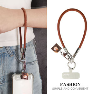 ZHENGEGE | Short Leather Wrist Phone Strap Fashionable Cute
