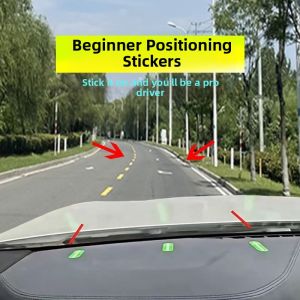 Night Glow Car Positioning Safety Marker Stickers Driving Assistance Decal for New Drivers Vehicle Distance Night Driving