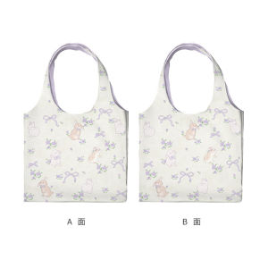 Túi vải AOSONG canvas họa tiết hoa tím đeo vai thường ngày