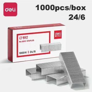 deli | Deli 1000pcs/box Standard Staples 24/6 Silver Metal Staples for Office School Home Stapler Refills