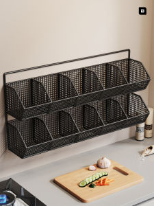 evesigar | Wall Mounted Garlic Ginger and Veg Storage Rack