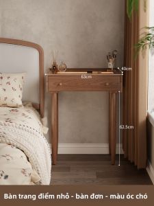DONGMU | Bàn Trang Điểm Gỗ Cứng cho Phòng Ngủ Nhỏ tích hợp Bàn Đầu Giường