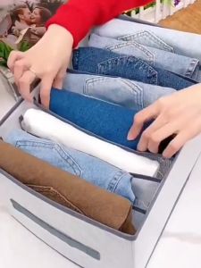 อัพเกรดใหม่ กล่องเก็บของ สำหรับการเก็บยีนส์ เสื้อยืด เสื้อผ้า ภาพและสี PEVA