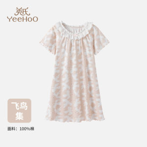 Princess Style Girls Dress Modal Thin Short Sleeve Sleep Dress Cute Childrens Clothing Summer New Arrival YEEHOO Brand