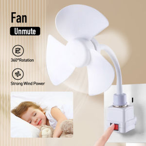 Portable Small Fan Home Ceiling Fan Desktop Electric Fan E27 Screw Household Dormitory Plug-In Fan
