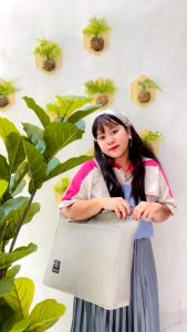 MONGGO COD: Jual Tas Tote Bag Jumbo Kuliah & Tas Samping Kain Kanvas