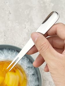 Creative Stainless Steel Fruit Fork Ice Cream Spoon One Piece Dessert Spoon Ice Cream Scoop Fruit Tag Dining Utensils