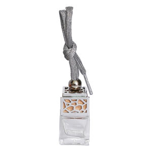 Car Air Freshener Pendant 10ML Empty Glass Bottle with Adjustable Strings Decoration for Car Interior Fragrance Diffusion