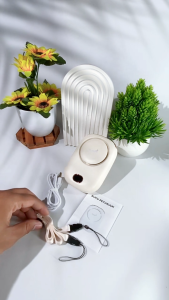 Avvic The NEW DQ203 BEIGE Kipas Angin Mini Portable Hanging Neck Rechargeable Battery Display