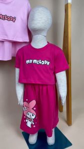 Set Skirt Kuromi - Setelan Baju Anak Perempuan Kuromi 1-7T